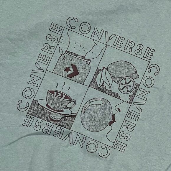 NWT Converse Mens Converse Sensory Graphic T-Shirt Crewneck Cotton Green Size M - Picture 5 of 5